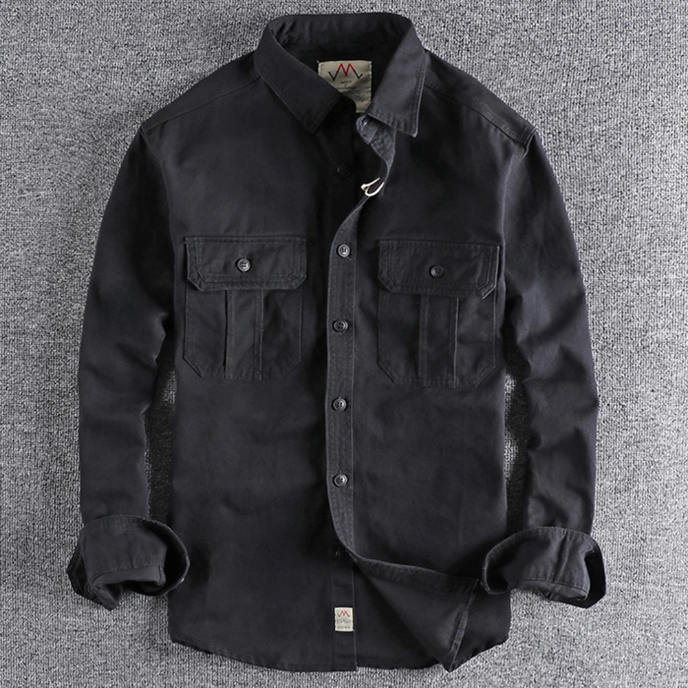 High Quality Army Style Military Shirt For Men Europ Designer Long Sleeved Mens Shirts Outdoor Casual Topwear Clothes Streetwear