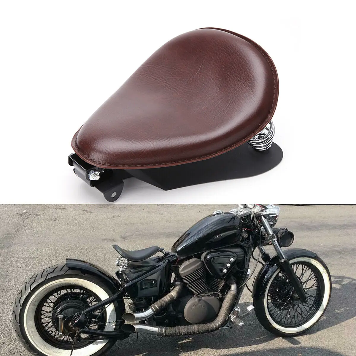For Honda Bobber Shadow VT 600 700 1300 for Suzuki Bobber Motorcycle Spring Solo Seat Base Saddle Leather Driver Seat Accessorie