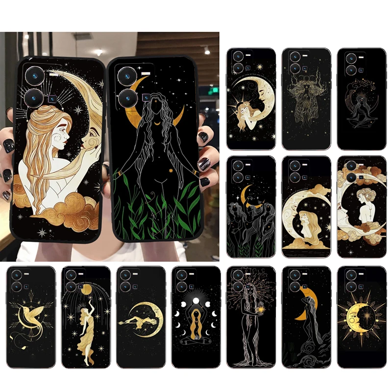 

Phone Case for VIVO Y53S Y33S Y11S Y31 Y21 Y70 Y20 Y21S Y72 Y22S Y35 Y51 Y01 V23E V21 V23 V21E Witches Moon Tarot Goddess