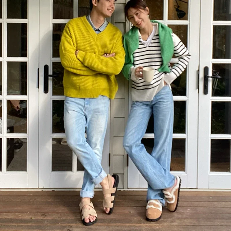 Женские свободные джинсы с высокой талией