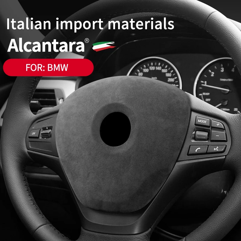 for BMW steering wheel cover 1 series 3 series 5 series X1X3X4X5 modified Alcantara fur horn cover interior stickers