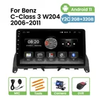 Автомагнитола для Mercedes Benz C Class 3 W204 2006 - 2010 2011 BT WIFI SWC RDS FMAM, Android 11, 2 ГБ + 32 ГБ