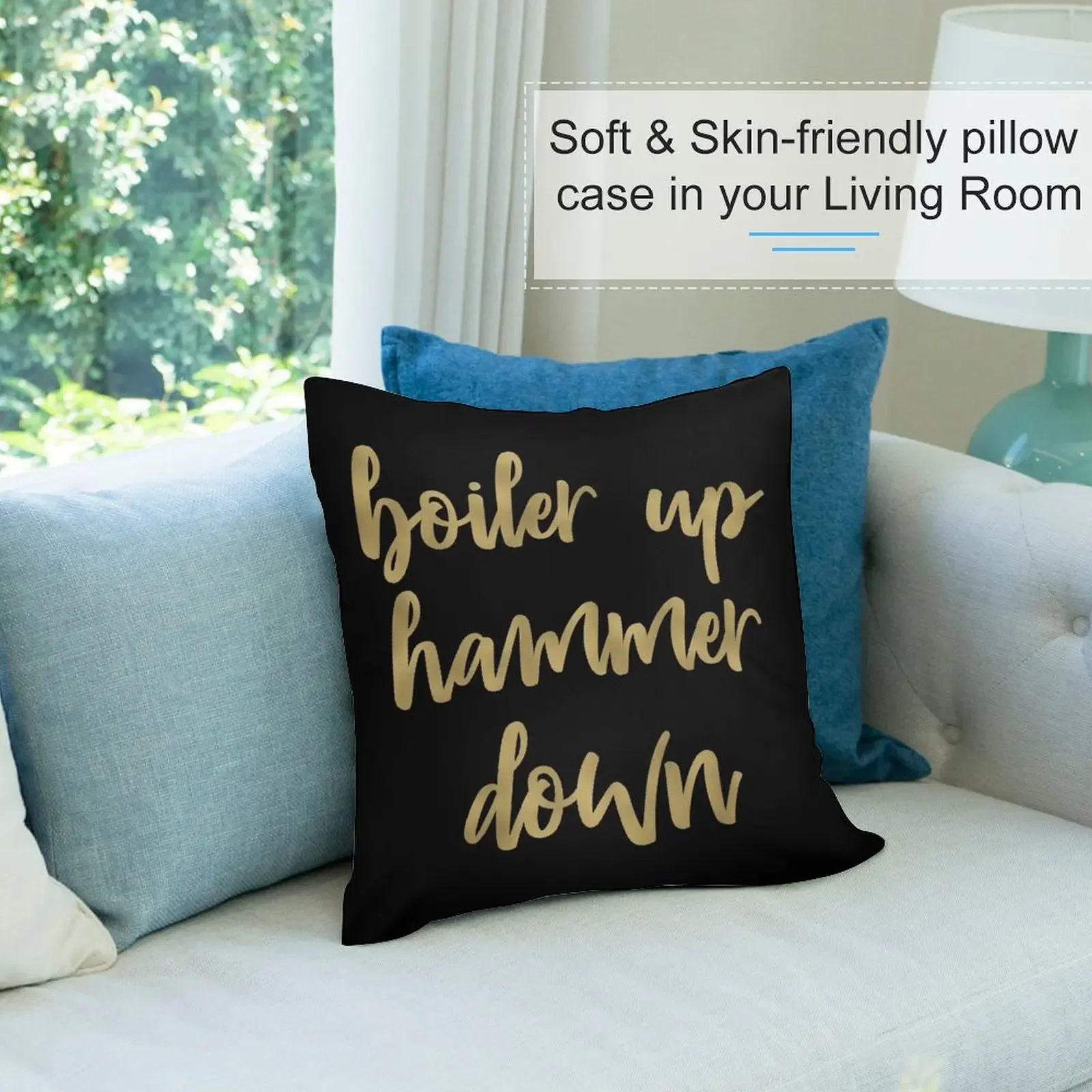 Котел Up Hammer Down Purdue Золотая фольга Декоративная подушка Диванные подушки