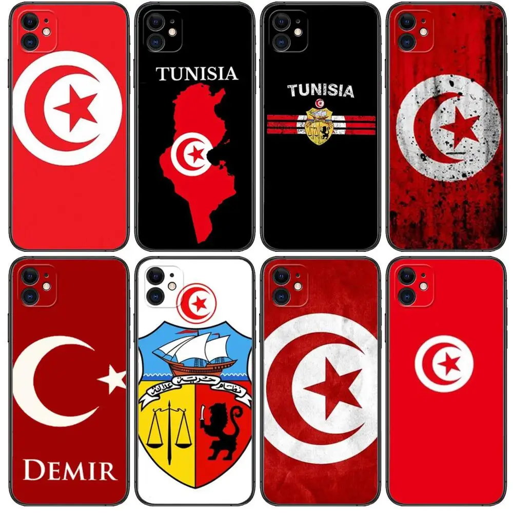 

Tunisia Flag Map Phone Cases For iphone 13 Pro Max case 12 11 Pro Max 8 PLUS 7PLUS 6S XR X XS 6 mini se mobile cell