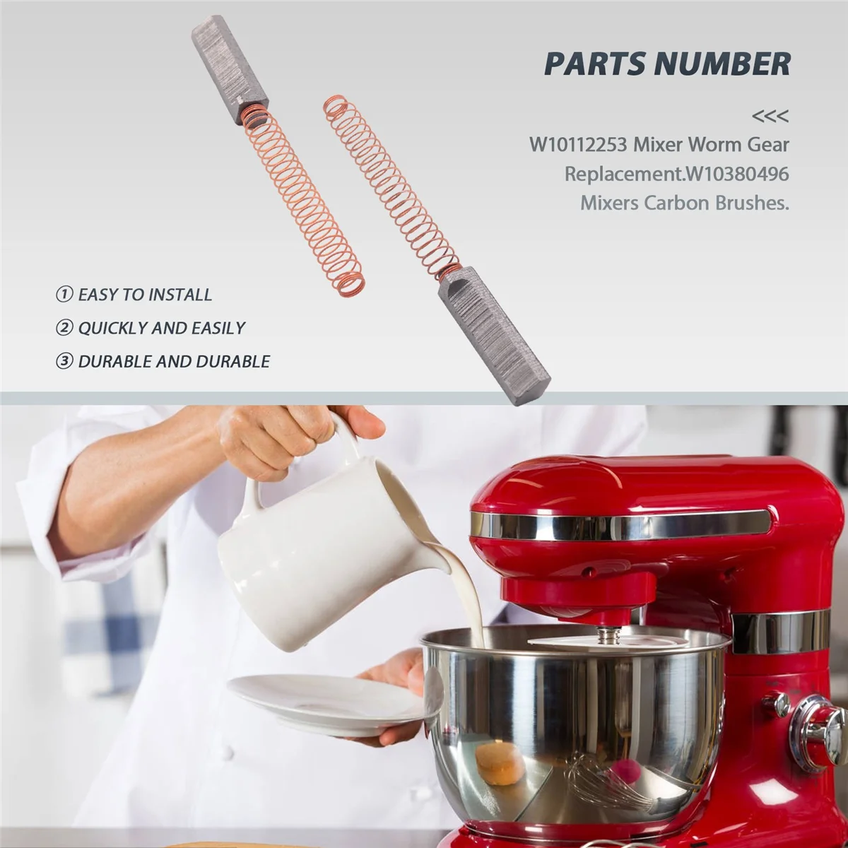 W10112253 9706416 щетка двигателя W10380496 4162897 миксер червячный привод для подставки кухни
