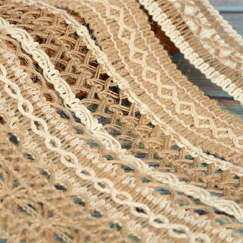 

Burlap Ribbon Hollow Woven Ribbon Jute Fabric Ribbons for Crafts Hemp Rope DIY Material Wedding Party Decorative Gift Wrapping