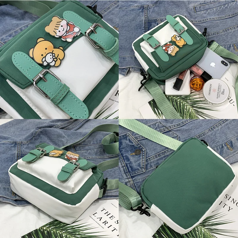 Girl Boy Messenger Bag New Children Small Bags Lovely Nylon Bag Student Shoulder Small Square Bag