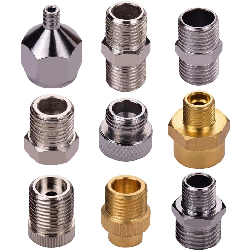 

9Pcs Universal Airbrush Adaptor Kit Fitting Connector Set For Compressor Airbrush Hose Air Brush Accessories Tool