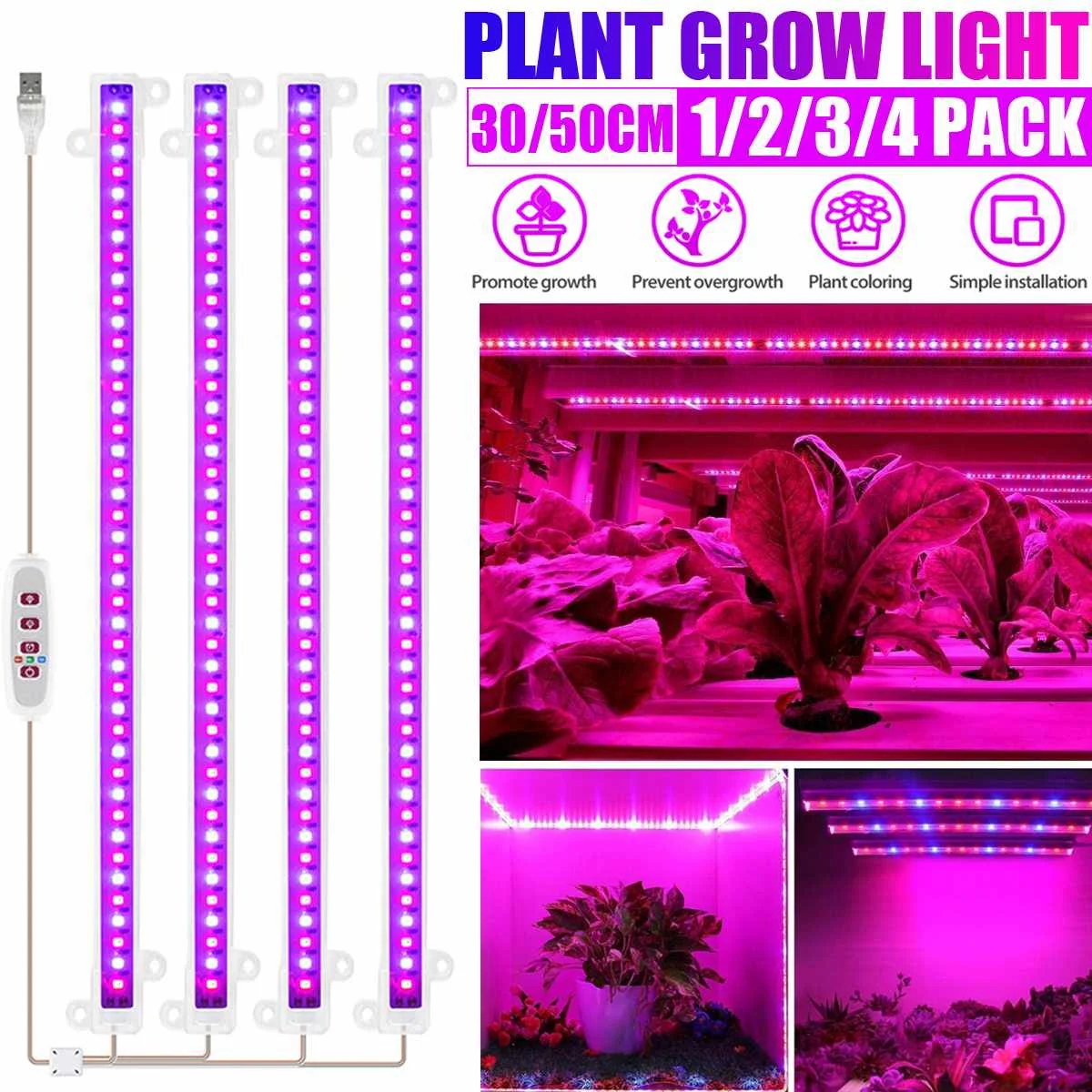 

4PCS Indoor Led Grow Light USB Timer Phyto Lamp For Plants Dimmable LED Lamp Phytolamps Full Spectrum Hydroponics Growing Lamps
