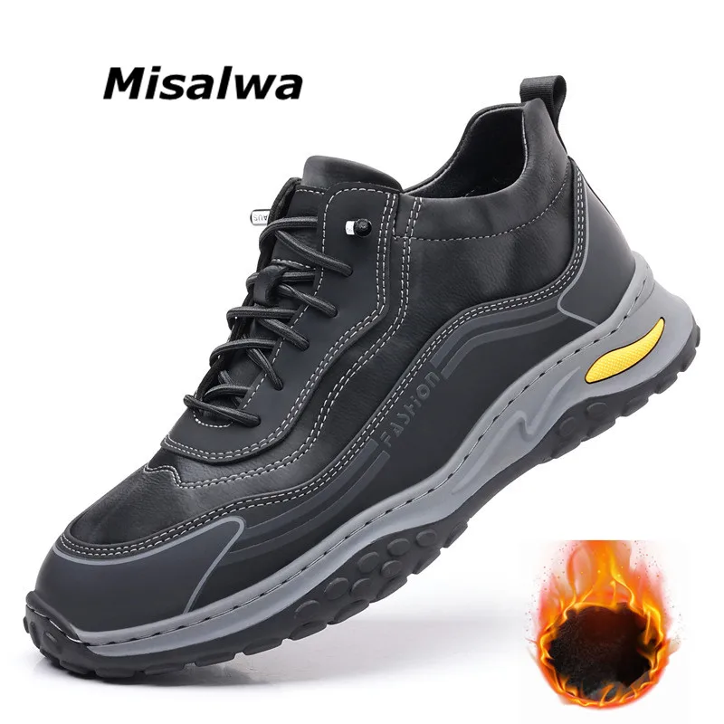 

Кроссовки Misalwa мужские с высоким берцем, на шнуровке, Повседневная Теплая обувь на толстой подошве, зимние сапоги, зима 2023