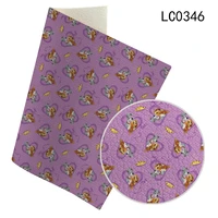 30x136cm comedy themed adventure loving dog pattern faux leather for diy handbags supplies bows making material lychee print