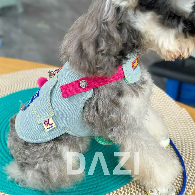 

Ковбойская искусственная одежда, модная одежда, собаки, супер маленькая милая печать чихуахуа, весенне-летние синие маски для мальчиков