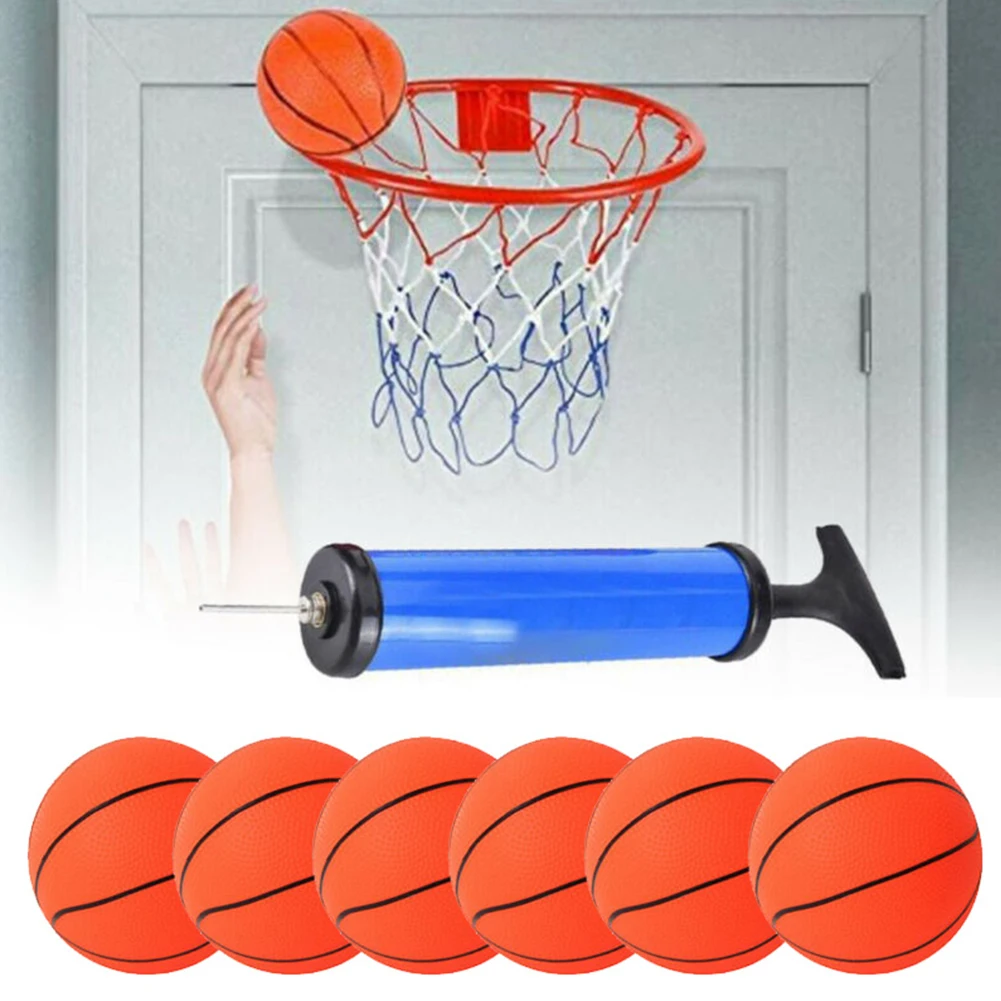 

12CM Mini Basketball 6pcs Children Inflatable Small Basketball Toy With Pump Hot Sale Indoor Slap Toy Parent-child Games Parts