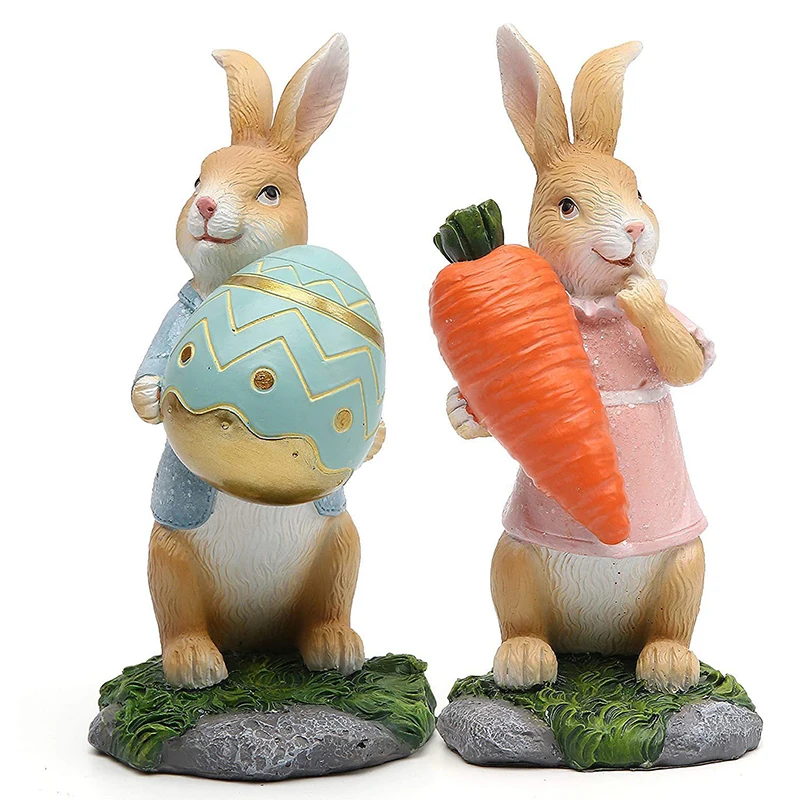

Фигурка в виде яйца кролика, поделки из смолы, настольное украшение, имитация фигурки животных, искусство, украшение для гостиной, домашнее ...