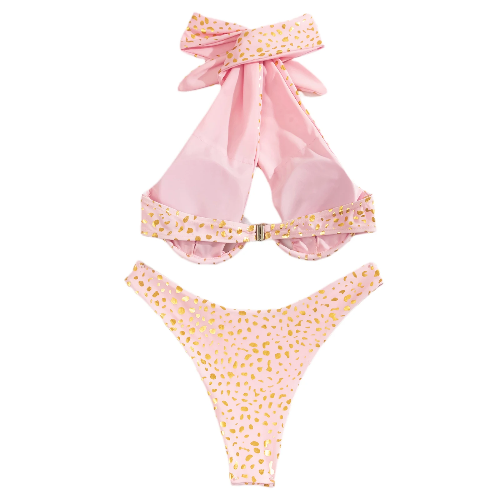 Женские купальники из 2 предметов топы бикини с принтом в виде пятен на