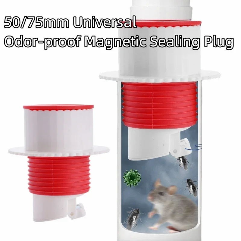 

Anti-Odor Floor Strainer Sealing Plug 50/75mm Tube Universal Water Drain Filter Core Bathroom Sewer Pipe Anti-backflow Stopper