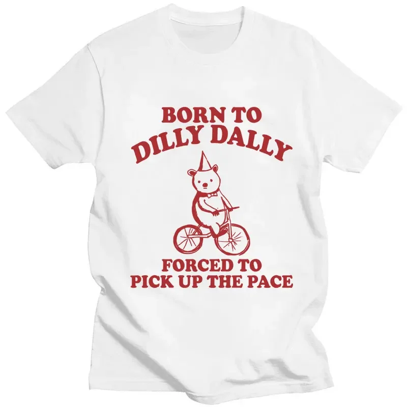 Футболка мужская хлопковая оверсайз Повседневная рубашка с принтом &quotBorn To Dilly