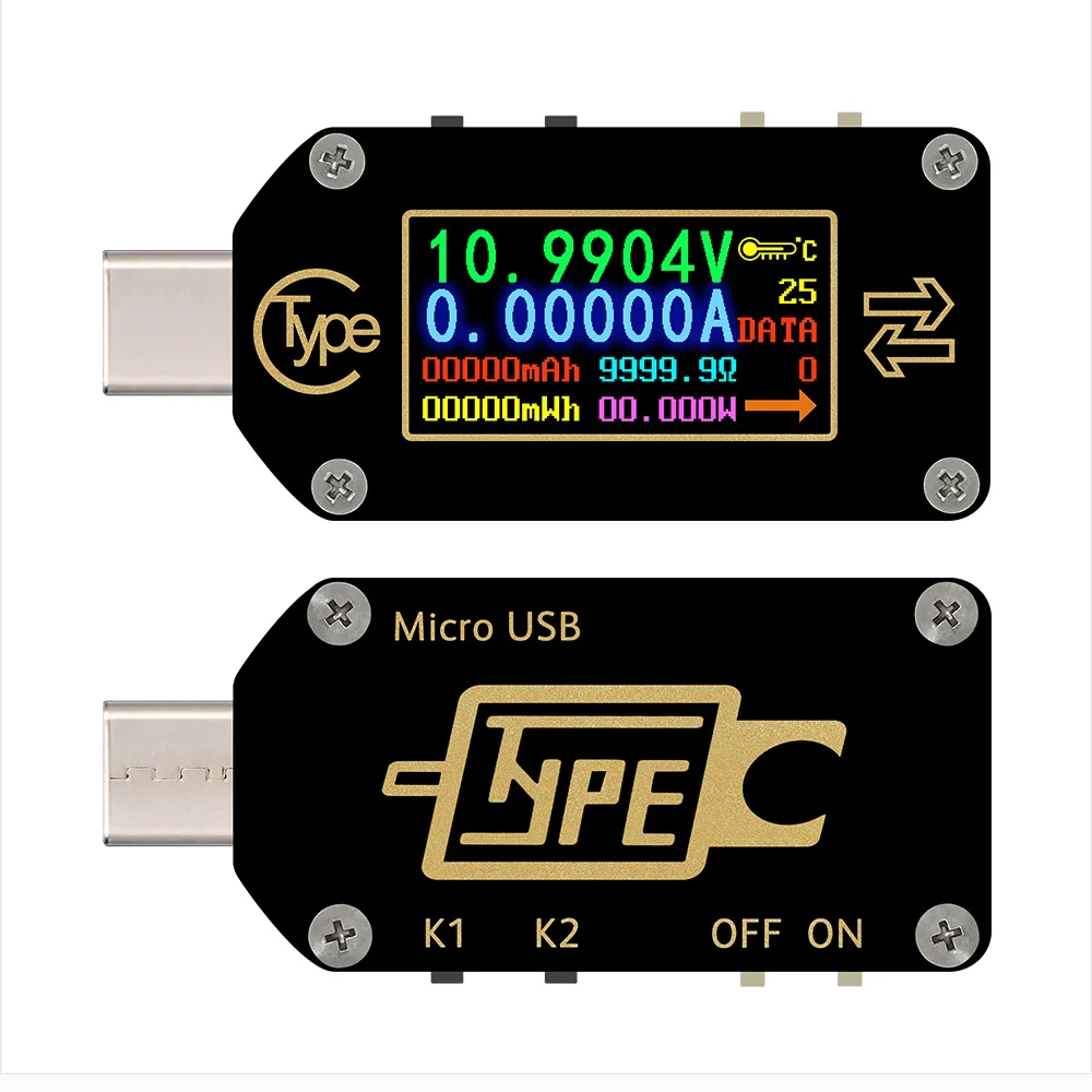 

6 bit Type-C Voltmeter ammeter PD trigger USB-C voltage 2 way current meter multimeter PD charger battery USB Tester TC66/TC66C