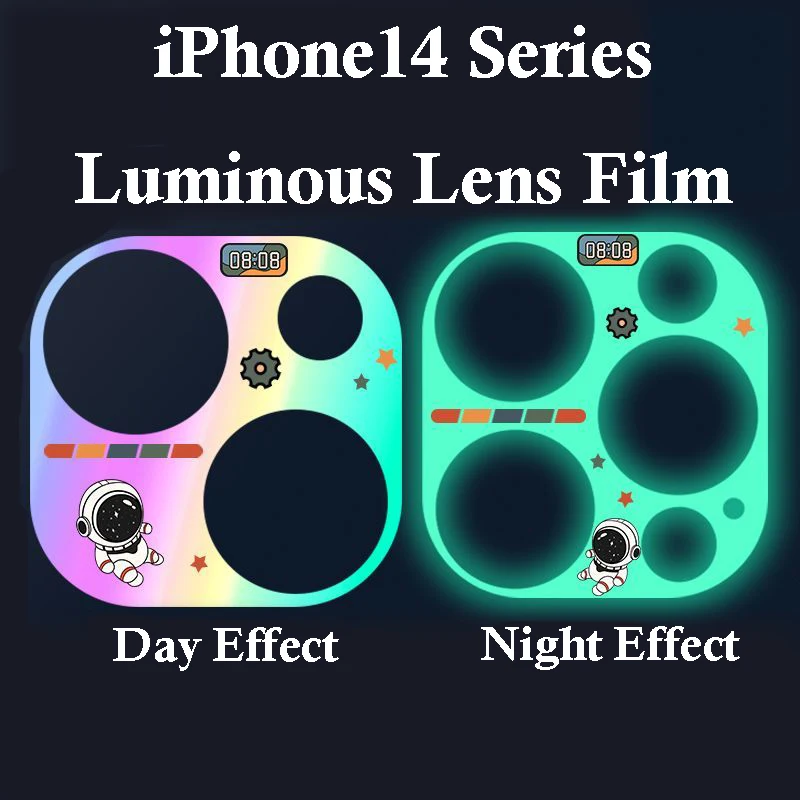 

Disney Mickey Minnie Full Cover Cartoon Glass Luminous Camera Protectors Case for iPhone 14 13 12 Promax Plus Mini Lens Film