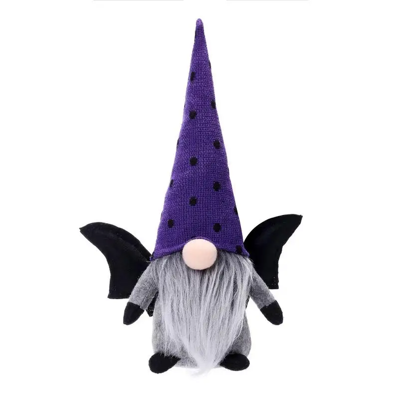 

Faceless Dwarf Gnomes Decorations Halloween Gnome Plush Bat Ox Horn Faceless Doll Handmade Gnome Festival Doll Ornaments
