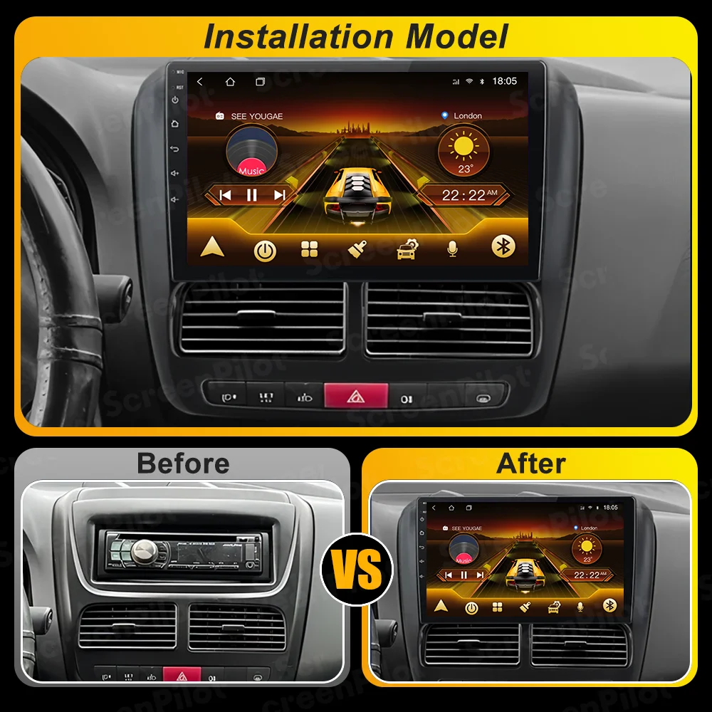 Фото Android 15 для FIAT DOBLO 2 2010 2011 2012 2013 2014 для Opel Combo 3 2011-2018 Автомобильный радиоприемник Android Auto Bluetooth 8 Core RDS Wi-Fi №4