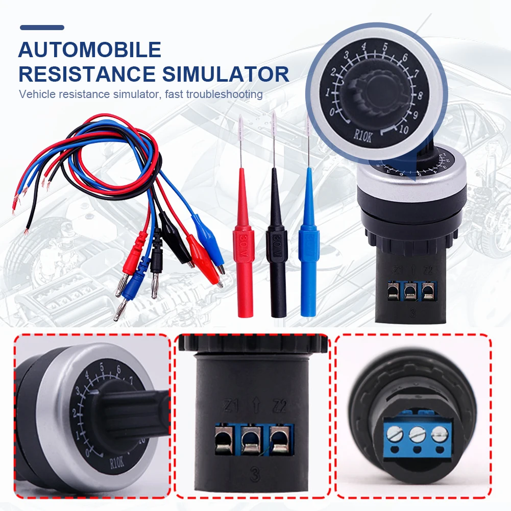 

12V Auto Car Circuit Tester Sensor Signal Resistance Simulator 36cm Resistance Sensor Fuel Diagnostic Tool for Circuit System