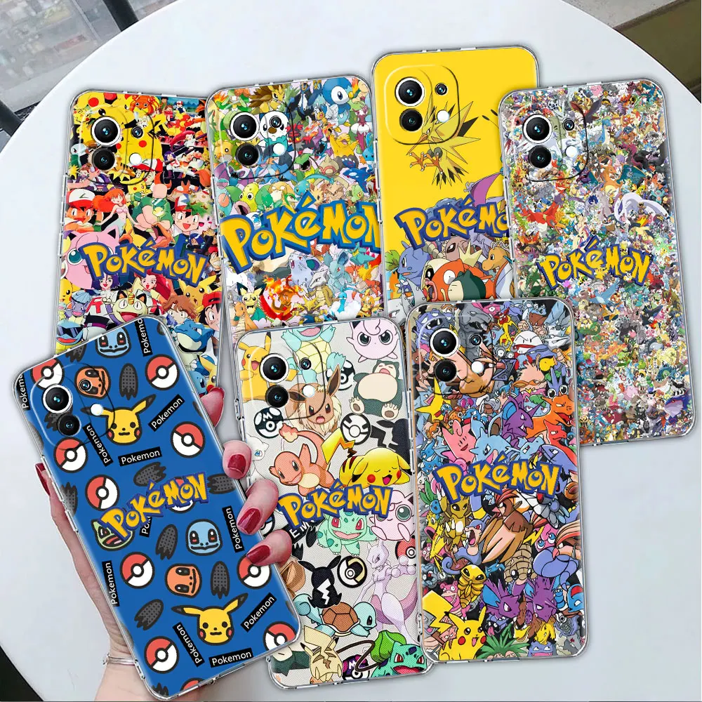 

Case For Xiaomi Poco X3 NFC 11T Pro 11 Lite 10T 12 9T 13 X5 X4 F3 M5 M3 F1 12T Clear Silicone TPU Phone Cover Cool Anime Pokemon