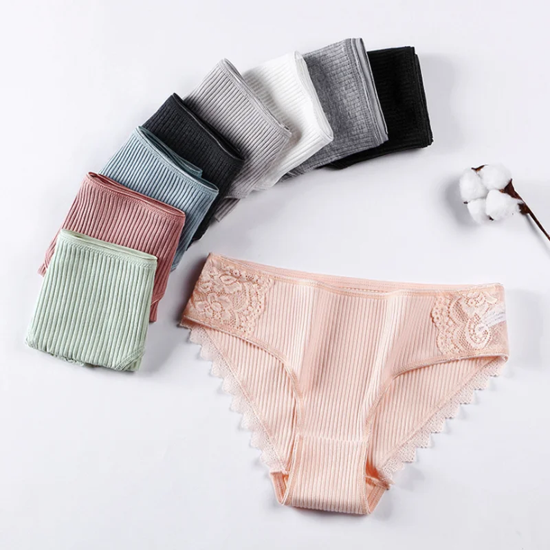 

Women's Cotton Comfort Soft Sexy Underwear Solid Color Briefs Female Underpants Intimates Women Lingerie