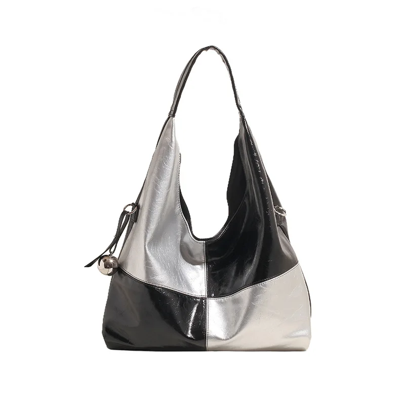 Сумка-тоут большой вместимости с цветными блоками новинка 2024 универсальная