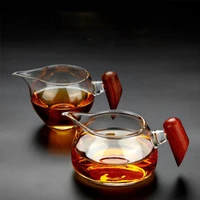 creative side handle teacup transparent glass coffee tea drink dessert breakfast milk cup kung fu tea accessories tea cup