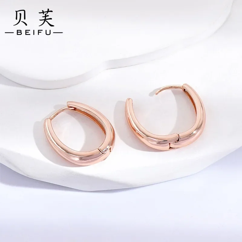 Модные медные позолоченные круглые овальные серьги в европейском и американском