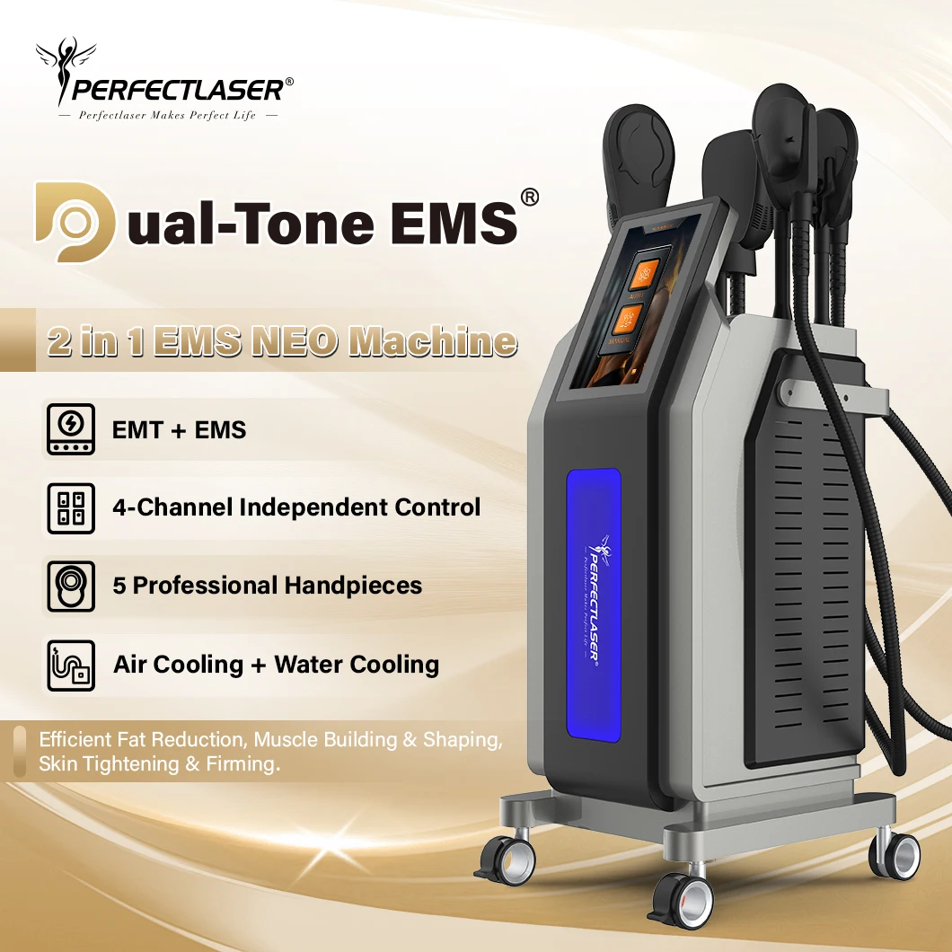 Фото Аппарат Perfectlaser EMS Zero Machine RF для электромагнитной стимуляции мышц, 5 насадок, 6000 Вт, высокая мощность, 16 Тесла, EMS Neo, цена №1