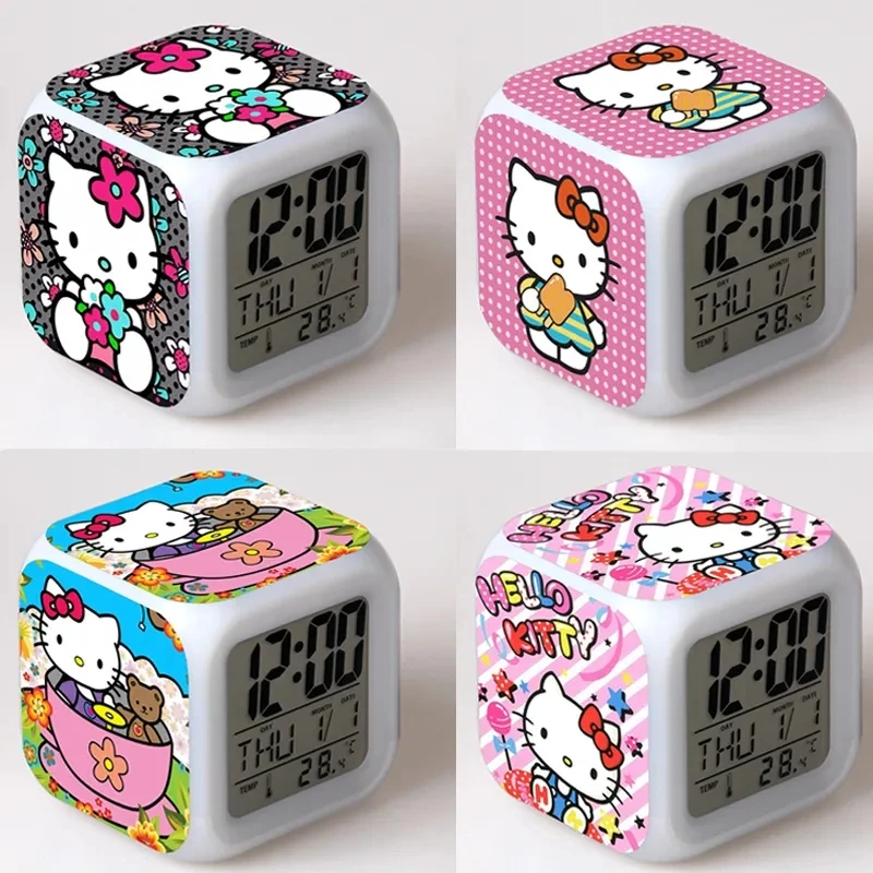 S Cartoon Anime Led Clock Children Bedroom Decor Kawaii Desk Clock Digital Night Light Kids Birthday Gift