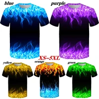 mens fashion cool flame 3d printed t shirt hipster short sleeve casual loose t shirt summer tee shirt