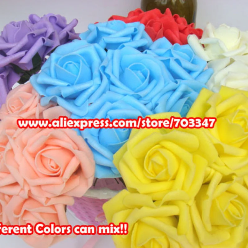 You Can Mix 9 Colors Per One Lot!!! 432pcs=72 bunchesX ( 7-7.5cm ) Foam Rose  Bunch Wedding Decor Centerpiece * FREE SHIPPING *