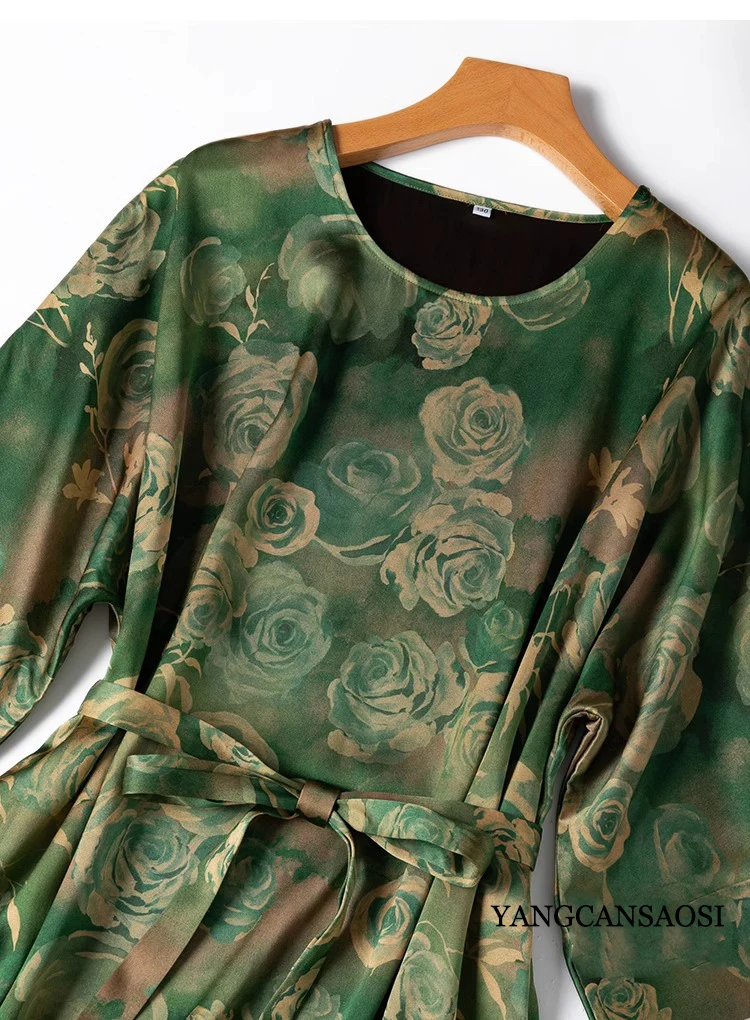 Женское атласное платье из 100% натурального шелка тутового шелкопряда длинный