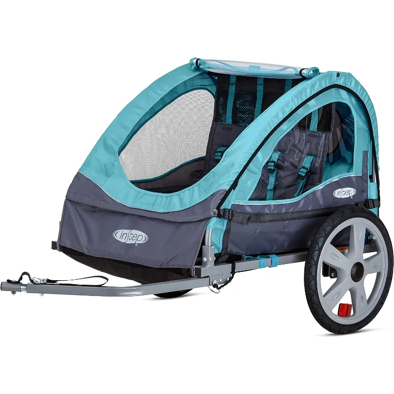 Bike Trailer for Toddlers, Kids, Single and Double Seat, 2-In-1 Canopy Carrier, Multiple Colors