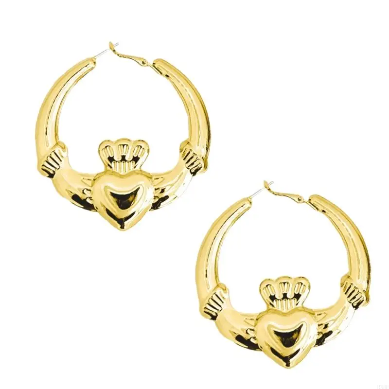 HXBF Деликатный Heart Hoop Серьги для женских ювелирных украшений на День святого