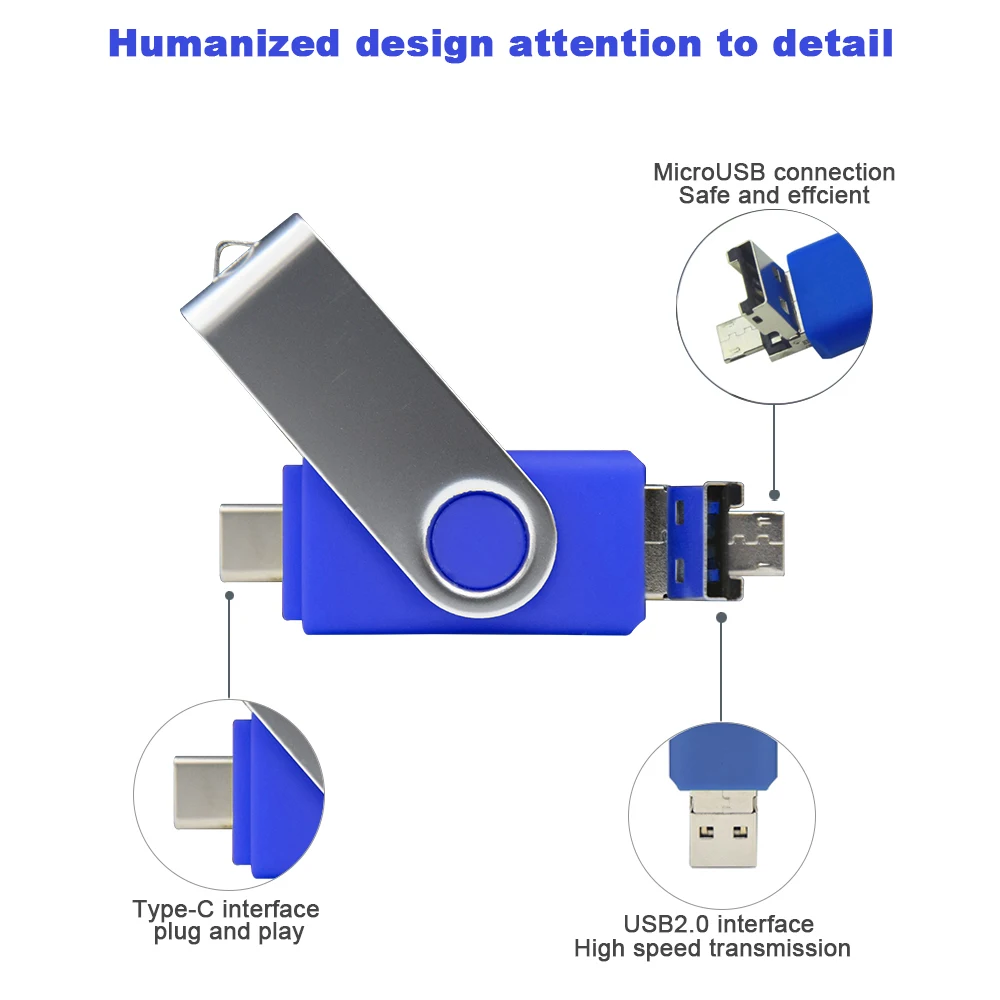 Многофункциональный флэш-накопитель USB 2 0 на 16 ГБ 32 64 128 для телефона Android 3 в 1 карта
