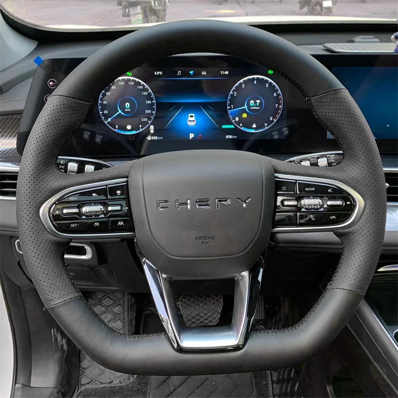 

Для Chery Omoda C5 5 FX 2022-2024 прошитая вручную Нескользящая винно-красная натуральная кожа