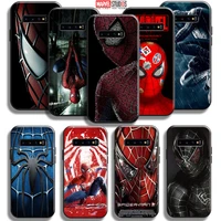 marvel spiderman phone case for samsung galaxy s10 5g s10e s10 lite s10 s9 s8 plus soft back silicone cover black funda carcasa