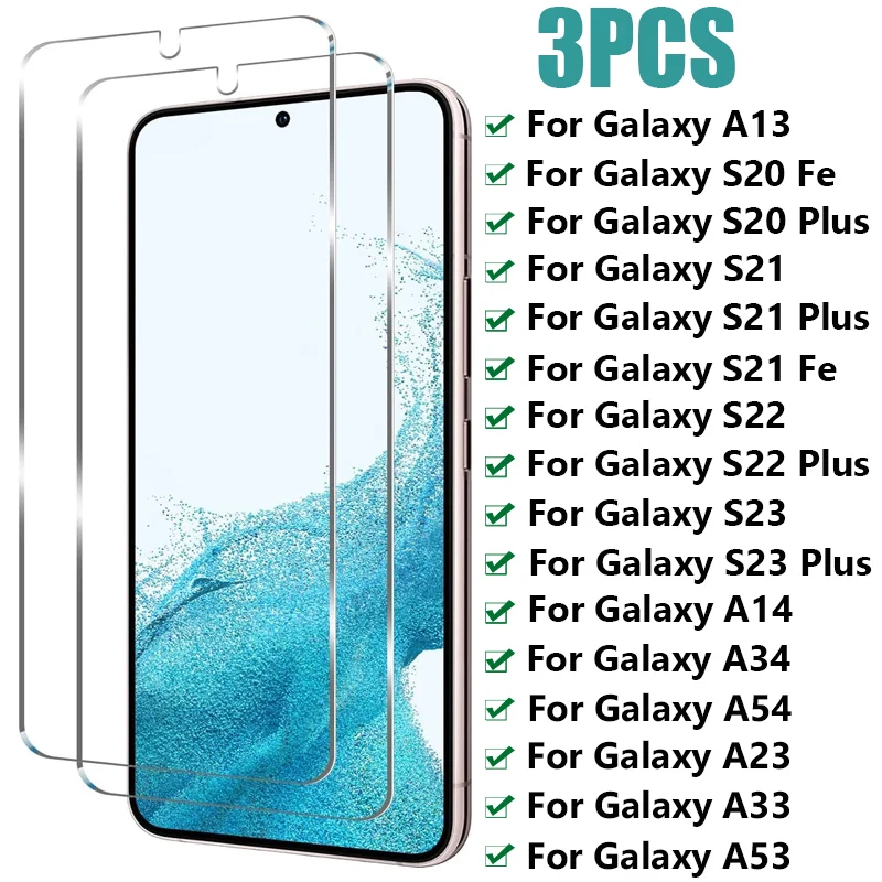 

3 шт., защитные пленки для Samsung Galaxy A14 A54 A34 A24 A03S A13 A33 A23 A53 A73 S21 S20 Fe S22 S23 Plus