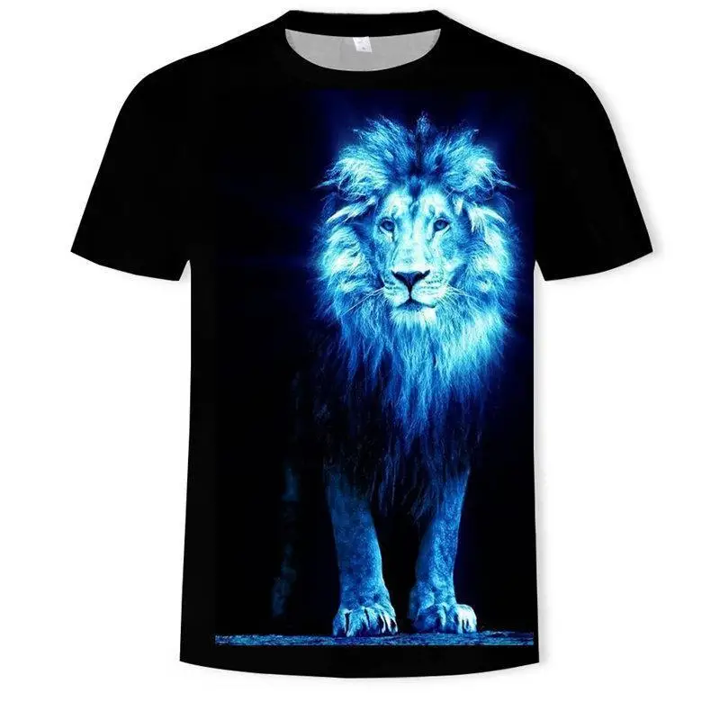

2022 New Summer Cool Style Hip -Hop T-Shirt Men /Women Print 3d Lion T Shirt Harajuku Mens Clothes Top