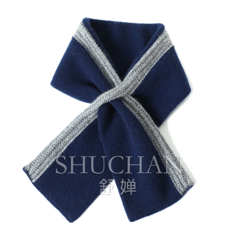 Шарф из чистого кашемира мужской и женский цветной вязаный шарф с перекрестной