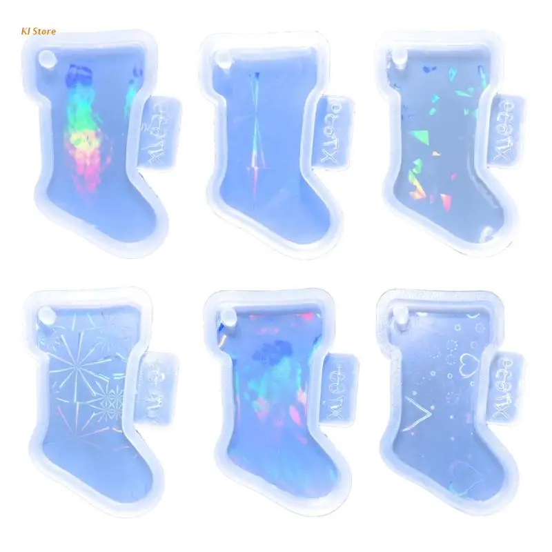 

Брелок, искусственная подсветильник, рождественские чулки, смола, форма с отверстием, сделай сам, праздничный Декор