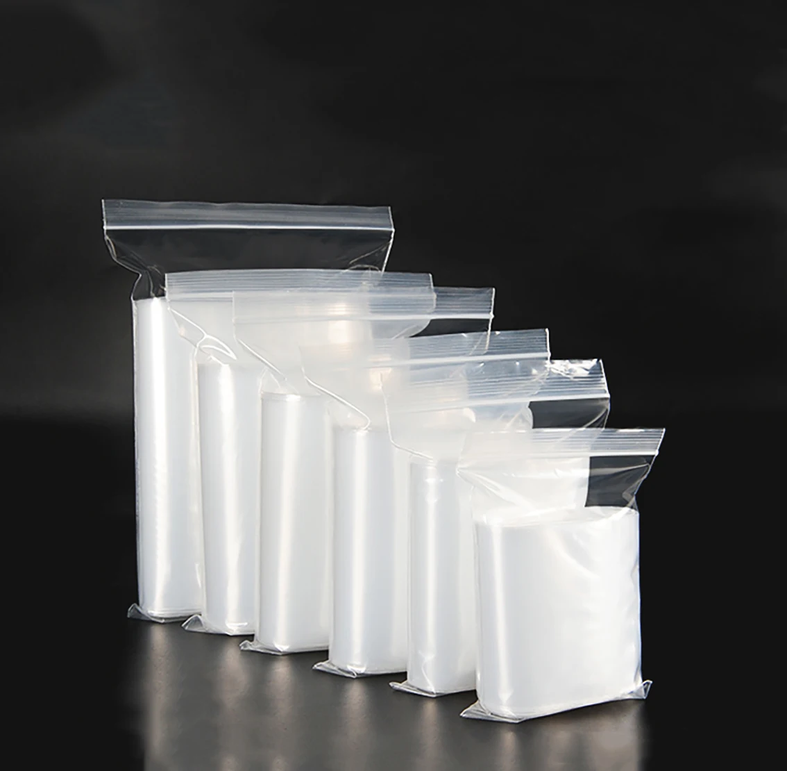 100pcs 16 silk Clear PE Zip Lock Plastic Bags Reclosable Transparent Bag Tea Dried Fruits Powder Gifts Storage Packing Pouches