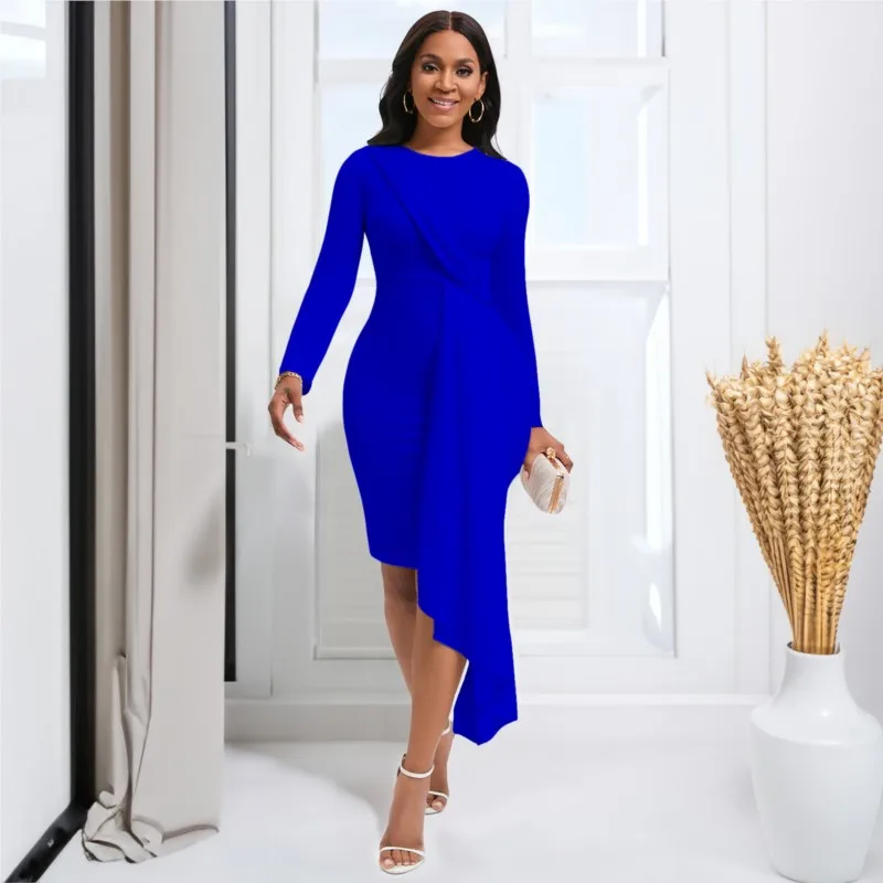 Женское элегантное белое/красное платье модное асимметричное облегающее