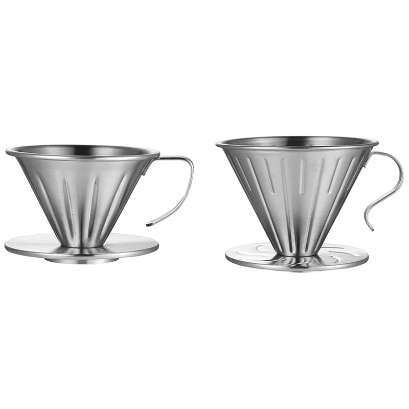 

Капельница для кофе Pour Over, металлический конусный фильтр для кофе многоразового использования из нержавеющей стали, аксессуары для медленн...