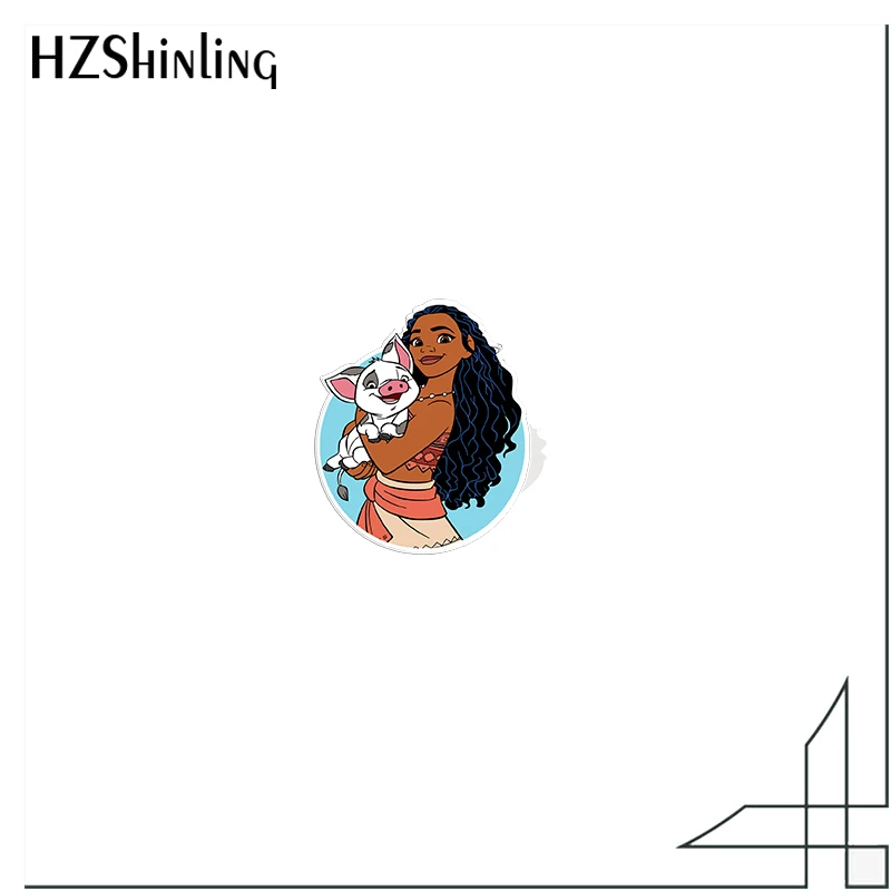 Moana Cartoon Disney Acrylic Lapel Pins Badges Resin Epoxy Deco for Jewelry Accessories |