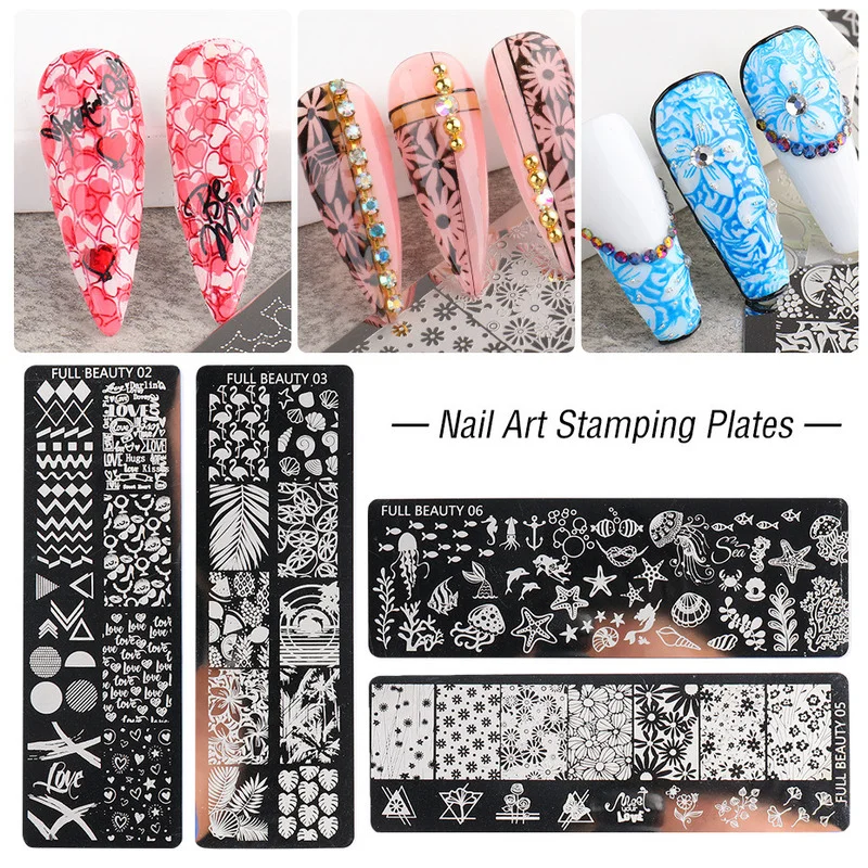 

Nail Stamping Plates Graffiti Animal Butterflices Love Heart Stamp Stainless Steel Stamping Nail Art Plate Decor DIY Set Tool